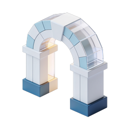 3D Arch Gateway Icon - Isometric Design
