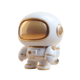 Icono de personaje de astronauta 3D lindo | Explorador espacial