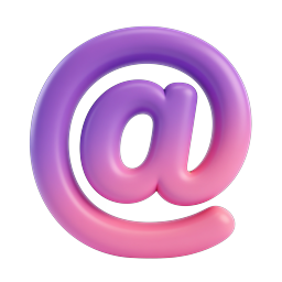 Icono de arroba 3D | diseño degradado morado rosa