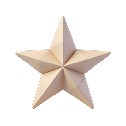 3D Beige Star Icon - Elegant Clay Style Design