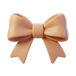 Elegant 3D Bow Icon - Peach Ribbon Design