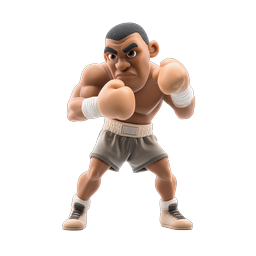3D Boxer Fighter Character Icon | Sports Illustration