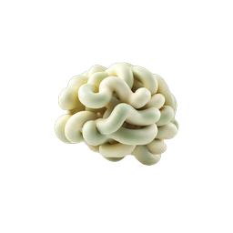 3D Brain Icon - Cognitive Intelligence Symbol