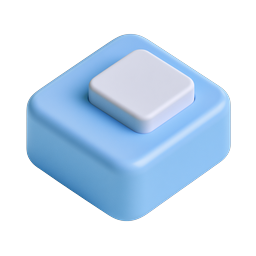 3D Toggle Button Icon - Soft Blue Clay Style