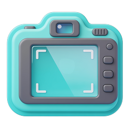 3D Turquoise Camera Icon - Photography App Design