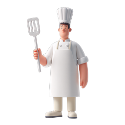 3D Chef Character Icon - Friendly Culinary Professional