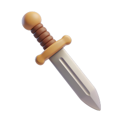 3D-Clay-Dolch-Icon - Game-Waffen-Asset