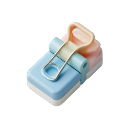 3D-Klammer aus Ton mit Büroklammer-Icon - Pastell-Büro