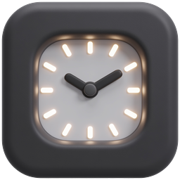 3D Realistic Clock Icon - Time Management App Symbol