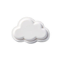 3D White Cloud Icon | Minimal Dimensional Design