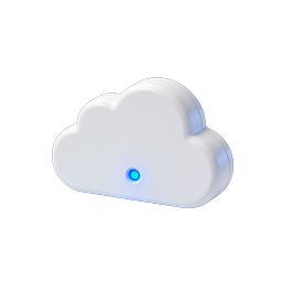 3D Cloud Storage Icon - Glossy Tech Symbol