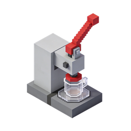 3D Coffee Press Icon for Modern Kitchen Design