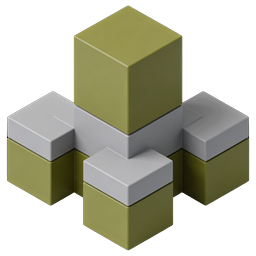 3D Cube Cluster Icon | Modular Geometric Design
