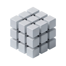 3D White Cube Grid Icon | Modular Geometric Design