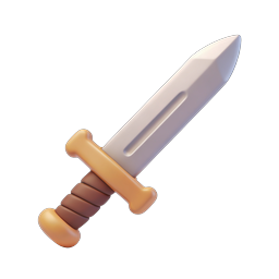 3D Dagger Icon - Fantasy Weapon Game Asset