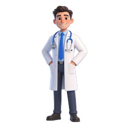 Friendly 3D Doctor Character Icon | Medical Professional