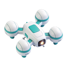 Modern 3D Drone Icon - Quadcopter Tech Symbol