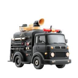 3D Clay Fire Truck Emergency Icon