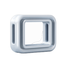 3D White Rectangular Frame Icon | Minimalist Design
