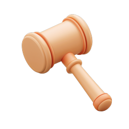 3D Gavel Icon - Legal & Auction Symbol