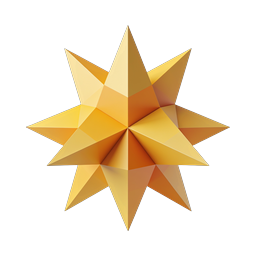 3D Gold Star Icon - Premium Geometric Star Design