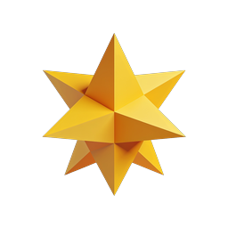 3D Golden Star Icon - Premium Geometric Award Symbol