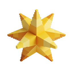 3D Golden Star Icon - Isometric Geometric Design