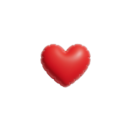 3D Red Heart Pillow Icon for Love Apps