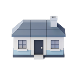 3D House Icon - Modern Home Property Illustration