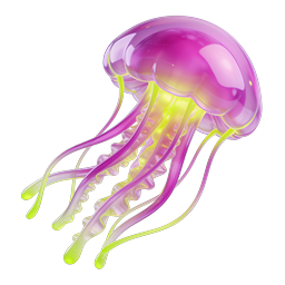 Icona medusa luminosa 3D | Vita marina realistica