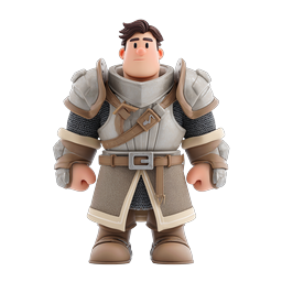 3D Knight Warrior Character Icon - Medieval Fantasy
