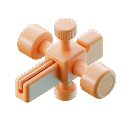 3D Mechanical Device Icon - Peach Clay Style Design