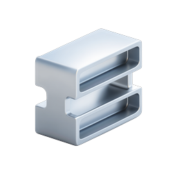 Icona di archiviazione in metallo 3D - Database Chrome