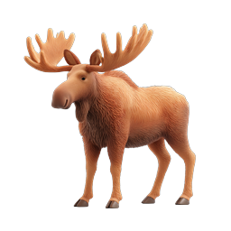 3D Moose Character Icon - Wildlife Animal Illustration
