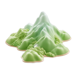 3D Clay Mountain Landscape Icon - Nature Terrain