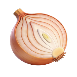 3D Zwiebel-Icon - Layered Vegetable Clay Render