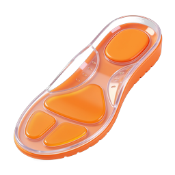 Orange 3D Shoe Sole Icon - Athletic Footwear Design