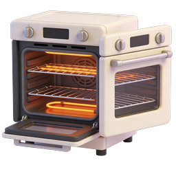 Icona forno 3D - Illustrazione di elettrodomestico da cucina retrò