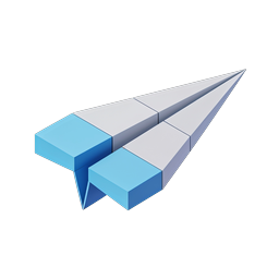 3D Isometric Paper Airplane Icon | Modern Send Symbol