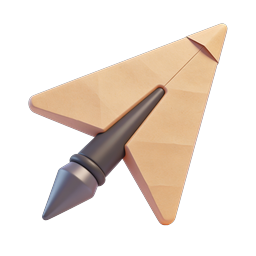 3D Paper Airplane Icon - Realistic Send Message Design