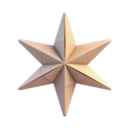 Icona 3D stella di carta - design sfaccettato realistico