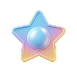 3D Pastel Star Icon | Glossy Clay Style Rating Symbol