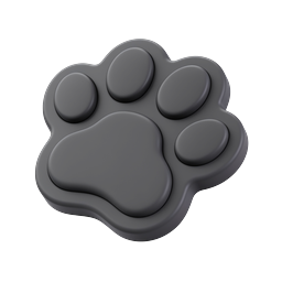3D Paw Print Icon - Modern Pet Symbol Design