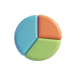 3D Pie Chart Icon - Colorful Data Visualization