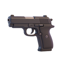 3D Pistol Icon | Realistic Handgun Render