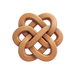 Ícone de Pretzel 3D - Design de lanche assado marrom brilhante