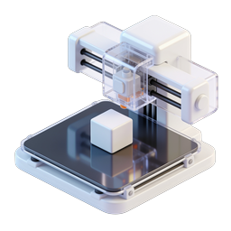 Modern 3D Printer Icon - Isometric Technology