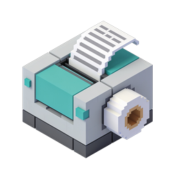 Isometric 3D Printer Icon - Voxel Style Design
