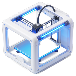 Modern 3D Printer Icon | Futuristic Tech Illustration