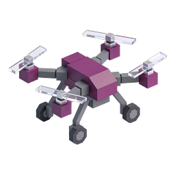 3D Quadcopter Drone Icon - Purple Aerial Technology